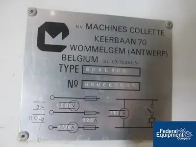 USED Collette 600 Liter Collette High Shear Mixer, Model Gral 600