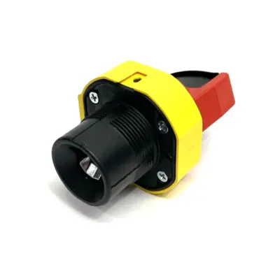 USED ALLEN-BRADLEY SER. A ROTARY DISCONNECT SWITCH HANDLE RED/YELLOW
