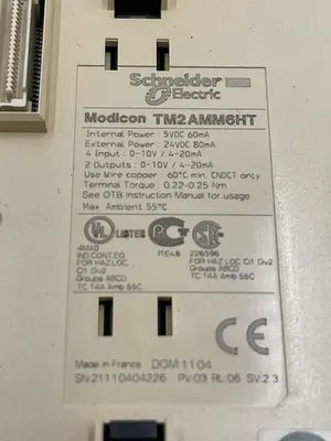 Used SCHNEIDER ELECTRIC SCHNEIDER ELECTRIC TM2AMM6HT Misc Electrical & Power Parts | ND Industrial Surplus #1214543