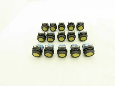 Fuji Electric Pushbutton Yellow Flush Momentary 1 Normally Open  Lot of 15
