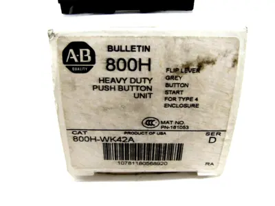 NEW ALLEN BRADLEY 800H-WK42A PUSH BUTTON UNIT 800HWK42A