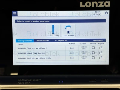 USED Lonza 4D-Nucleofector