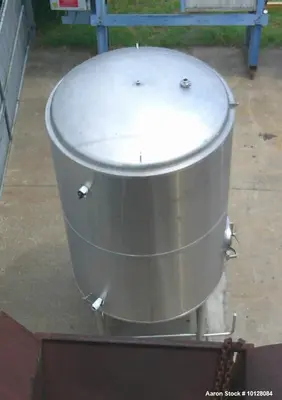 Used 2,000 Gallon SS Vertical Jacketed Tank – Cone Bottom, Dished Top, Manway, Modern Brewing