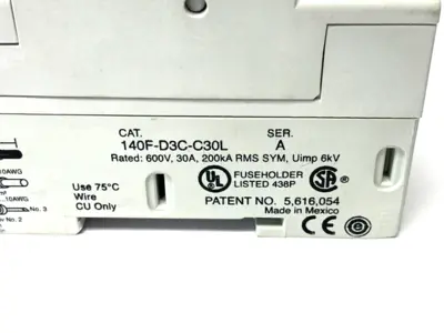 USED ALLEN-BRADLEY SER. A FUSE HOLDER 3-POLE 30A