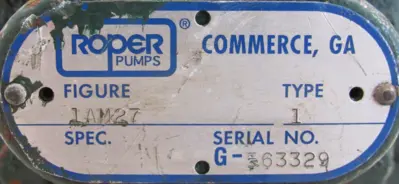 USED ROPER 1AM27 GEAR PUMP