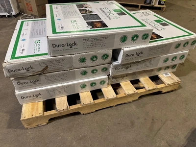 Pallet with 7 boxes of Dura lock Contender - Sky - Gray Commercial/Residential 24 x 24 in. Peel and Stick Carpet Tile Square (60 sq. ft.)