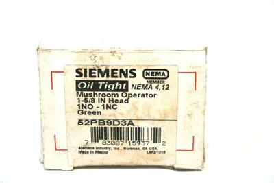 NEW SIEMENS 52PB9D3A PUSHBUTTON