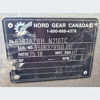 USED NORD GEAR CANADA SK6382AZBH N210TC