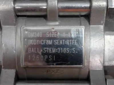 Duravalve AS7016-S105-3D Air Actuated Ball Valve Assembly 1-1/2" Used