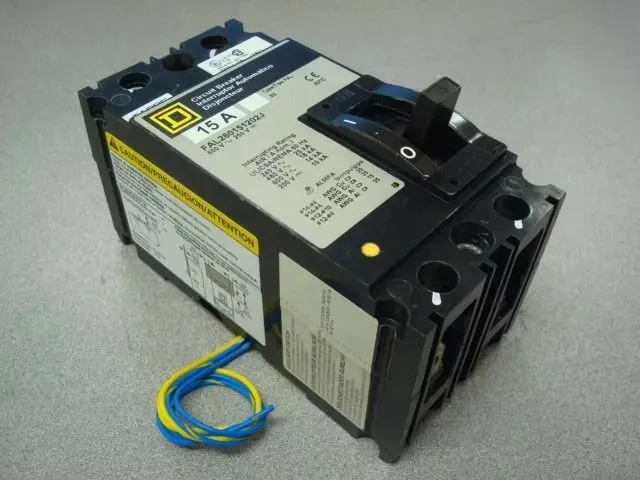 Square D FAL260151202J 15 Amp Industrial Circuit Breaker 600VAC 2 Pole Used
