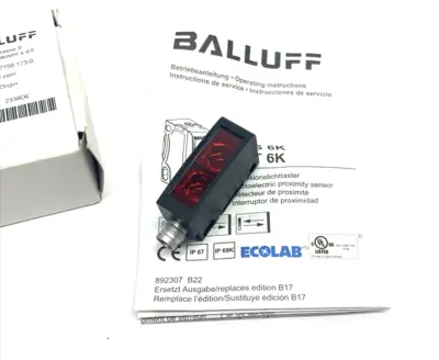 New | in-Stock Balluff Photoelectric Diffuse Sensor, (energetic) 6K, BOS 6K-PU-RD10-S49 Photoelectric Sensors Michigan US | Maverick Industrial Sales #1390545