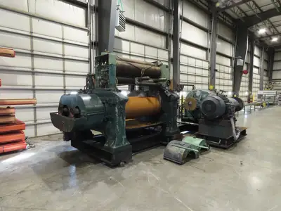 Eemco Rubber Mixing Roll Mill 22"x 60" Rollers 200Hp 3PH Control Panel