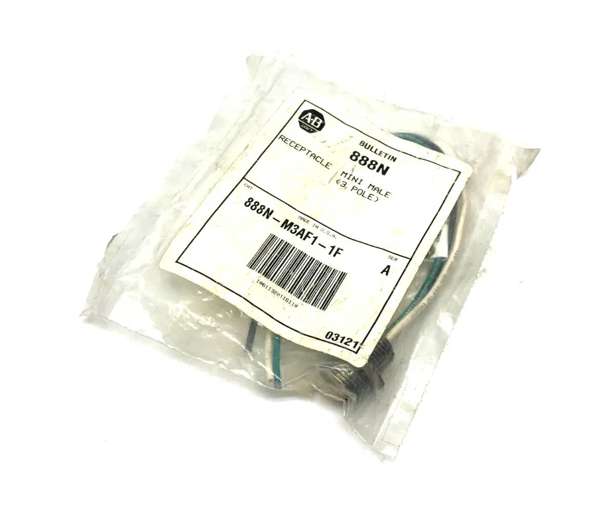 NEW ALLEN-BRADLEY SER. A MINI-MALE RECEPTACLE 3-POLE 600V AC/DC