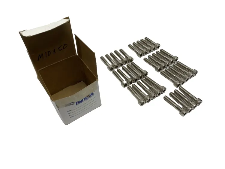 New | in-Stock Fastenal Hex Socket Cap Screw M10 1.25" Thread L x 60mm Length LOT OF 34 Nuts & Screws Michigan US | Maverick Industrial Sales #1397063