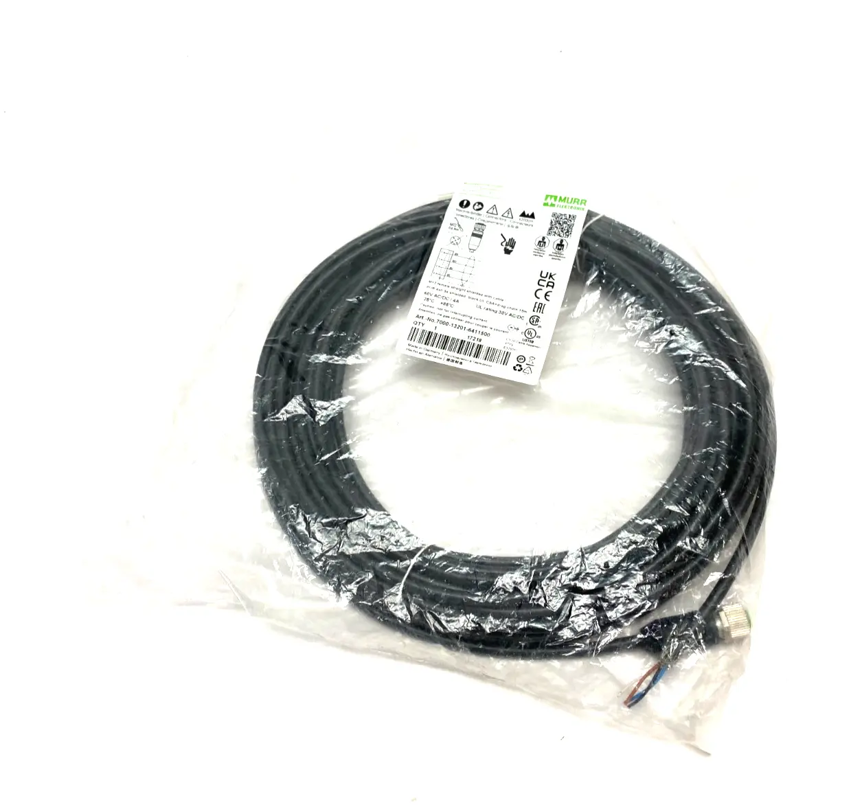 NEW MURRELEKTRONIK SINGLE ENDED M12 FEMALE 0° A-COD. CORDSET