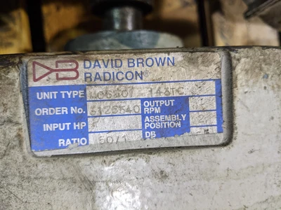 US Motors 1HP; 1775RPM; 460V; Frame: 182C w/ David Brown Radicon