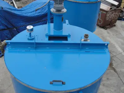 SPC5269  Tank 530 gallon vertical tank, Stainless Steel Contact Parts, 21.7 psi @ 248° F jacket, 1.5 hp agitator, dish