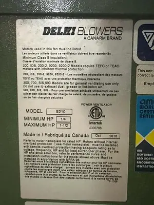 USED 2018 DEHLI BLOWERS 9210
