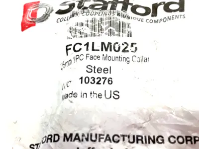 NEW STAFFORD FACE MOUNT SHAFT COLLAR, METRIC, ONE-PIECE SPLIT-CLAMP TYPE