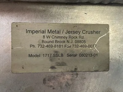 Used JERSEY CRUSHER 1717SSLB Delumpers | HGR 24 #737052