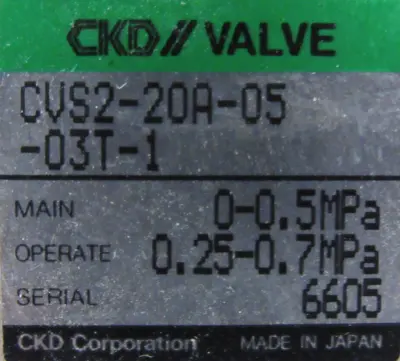 NEW CKD CVS2-20A-05-03T-1 SOLENOID VALVE CVS220A0503T1