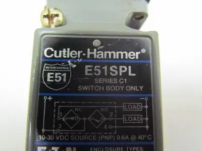 CH Cutler Hammer E51SPL Limit Switch on E51RN Receptacle With E51DF33 Head