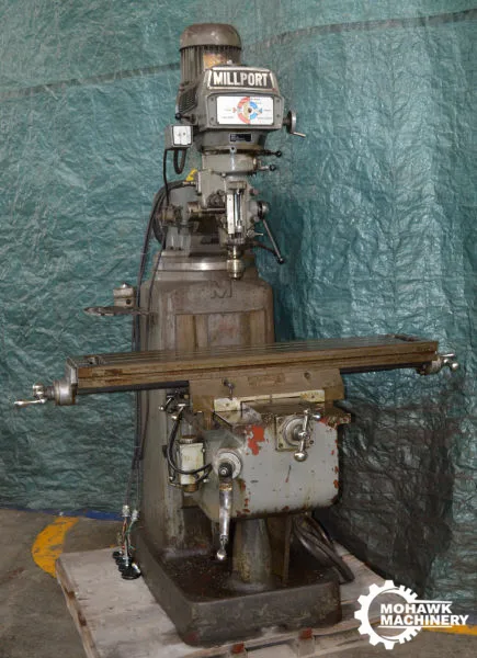 3 HP MILLPORT “3KVII” VERTICAL MILL w/10” x 50” TABLE - POWER DOWN FEED