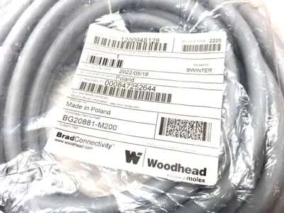 USED MOLEX, WOODHEAD SINGLE ENDED POWER CONNECTION CORDSET