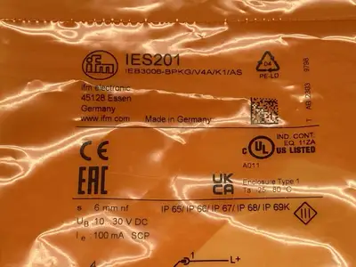 IEB3006-BPKG/V4A/K1/AS | Ifm IES201 Inductive Proximity Sensor - New