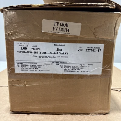New | in-Stock Alfa Laval 761TR-30W-29S-2-316L-34-4-3 Valves/Fittings Indiana US | J&J Industrial Supply #1542763