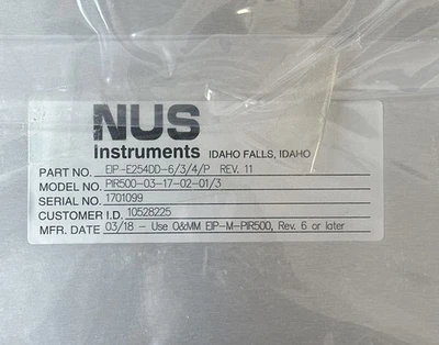 NEW NUS Instruments EIP-E254DD-6/3/4/P PIR500-03-17-02-01/3