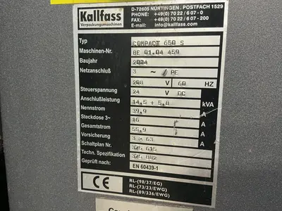 Used 2004 KALLFASS COMPACT 650 S Miscellaneous Packaging Equipment Ohio US | HGR 24 #1548074
