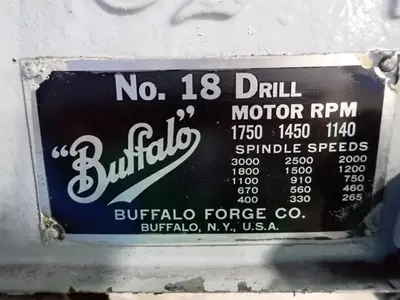 Used BUFFALO NO. 18 E592 Heavy Duty & Sensitive Single Spindle Drills Ohio US | HGR 24 #1134688