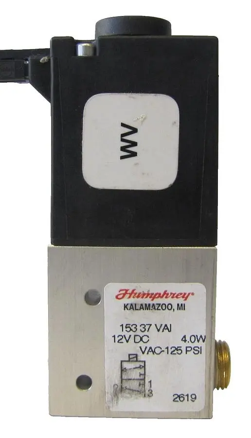 Humphrey 153 37 VAI Balanced Solenoid Valve 12 VDC 12V DC 1/8" NPSC Port 125 PSI