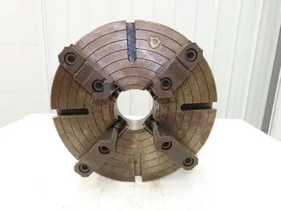 Bison 4-Jaw Independent Manual Lathe Chuck 16" OD 4" ID With Key 0318 98