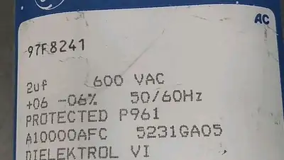 GE 97F8241 Capacitor 600VAC 50/60HZ Loc4B51