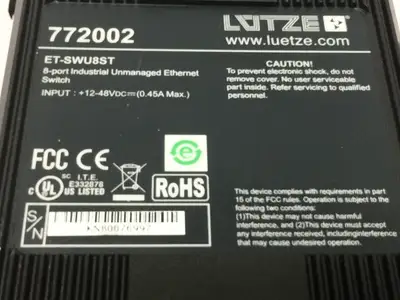 USED LÜTZE UNMANAGED ETHERNET SWITCH 8-PORT