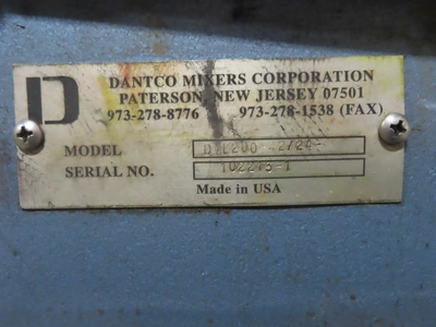 20 hp Dantco Bow-tie Mixer, floor mount, air over oil lift