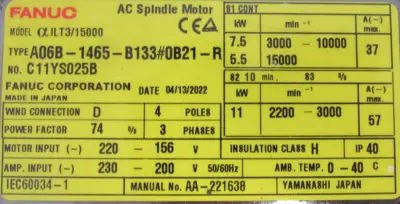 NEW FANUC A06B-1465-B133#0B21 SERVO MOTOR A06B1465B1330B21R