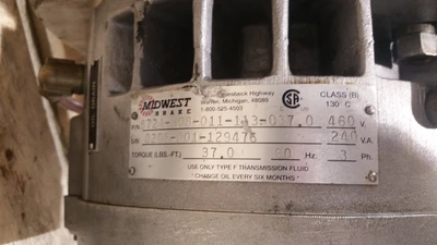 US Motors 5HP; 1185RPM; 460V; Frame: 254U 09 991126612 001 F