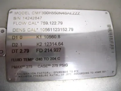 Used Micromotion _UNKNOWN_ Sensors New Hampshire US | Bitter End Trading #1452976