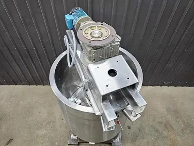 Used 150 Gallon Jacketed Tank, 304 Stainless Steel, With Scrape Agitation