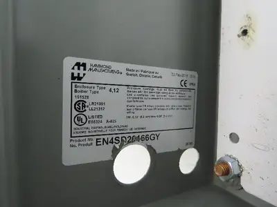 Hammond EN4SD20166GY Electrical Enclosure Box 20x16x6" Wall Mount Back Panel