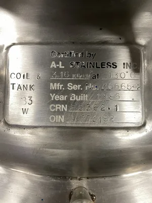 A-L Stainless 300L Fermentation & Transfer Reactor Vessel/Tank w/ Brawn Mixer