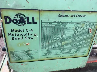 USED DOALL C-4 METALCUTTING BAND SAW