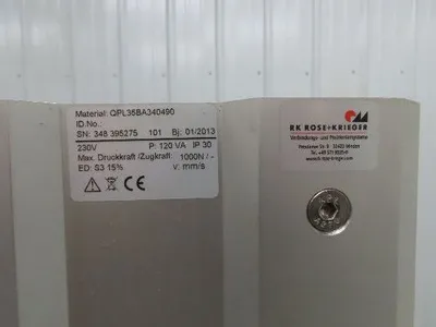 Rose Krieger QPL35BA340490 RK Powerlift Column Linear Actuator 230V 2000N