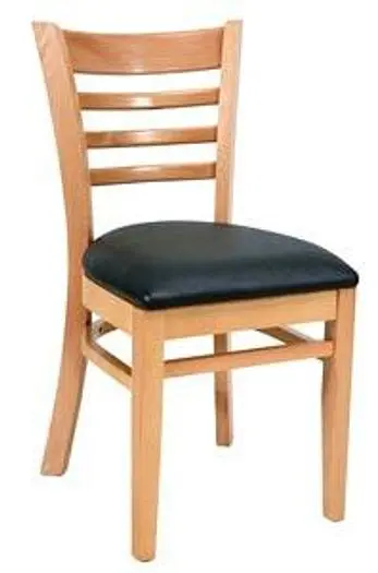 HARDWOOD CHAIR  - LIGHT NATURAL  - UPHOLSTERED - FOUR COLORS AVAILABL