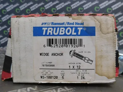 Box of 5 TW Ramset/Red Head TruBolt Wedge Anchors 1 X 12 Drill Size 1" New
