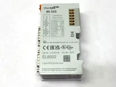 Used Beckhoff EtherCAT Terminal, 2-Channel Communication Interface D-Sub RS232 PLC Ethernet Equipment Michigan US | Maverick Industrial Sales #1390750