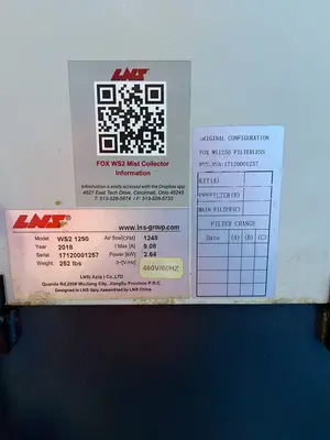 Used 2018 LNS WS2 1250 Dust Collectors Ohio US | HGR 24 #1144913